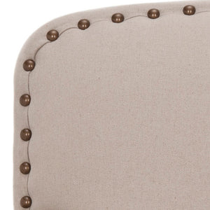 Safavieh Abigail Club Chair – Elegant Taupe Linen, Brass Nail Heads, Plush Comfort For Stylish Living Spaces MCR4573A
