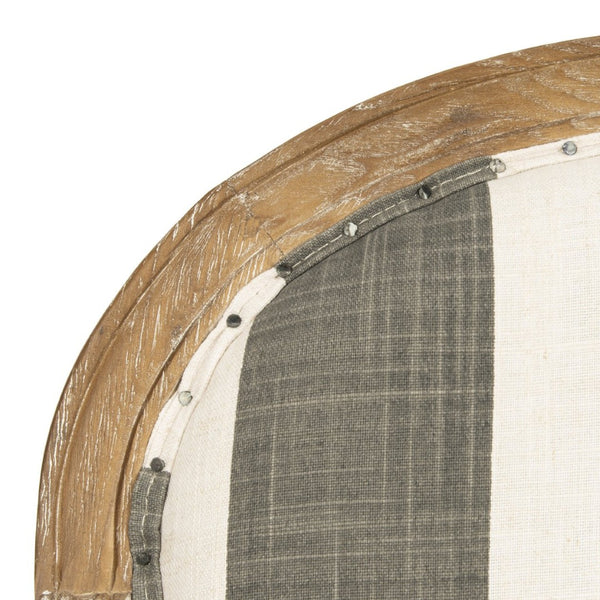 Safavieh Esther Arm Chair - Timeless French Elegance With Striped Upholstery & Black Nail Head Trim Accent MCR4575B