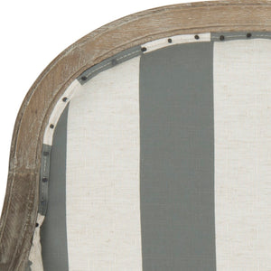 Safavieh Esther Arm Chair - Timeless French Elegance With Striped Upholstery & Black Nail Head Trim Accent MCR4575B