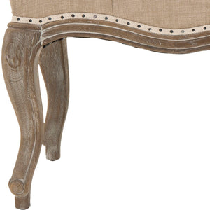 Safavieh Ramsey Country French Bench With Pickled Oak Finish & Wheat-Beige Linen, Stylish Accent Seating MCR4577A
