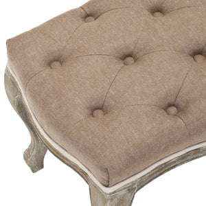 Safavieh Ramsey Bench - Timeless Country French Elegance With Solid Oak Frame And Comfortable Upholstered Seat Brown MCR4577B