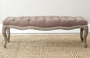 Safavieh Ramsey Bench - Timeless Country French Elegance With Solid Oak Frame And Comfortable Upholstered Seat Brown MCR4577B