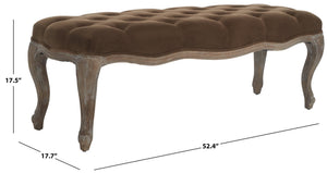 Safavieh Ramsey Bench - Timeless Country French Elegance With Solid Oak Frame And Comfortable Upholstered Seat Spruce MCR4577E