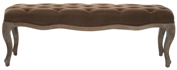 Safavieh Ramsey Bench - Timeless Country French Elegance With Solid Oak Frame And Comfortable Upholstered Seat Spruce MCR4577E