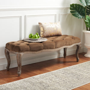Safavieh Ramsey Bench - Timeless Country French Elegance With Solid Oak Frame And Comfortable Upholstered Seat Spruce MCR4577E