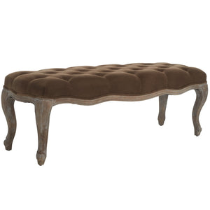 Safavieh Ramsey Bench - Timeless Country French Elegance With Solid Oak Frame And Comfortable Upholstered Seat Spruce MCR4577E