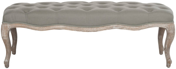 Safavieh Ramsey Bench - Timeless Country French Elegance With Solid Oak Frame And Comfortable Upholstered Seat Seamist MCR4577G