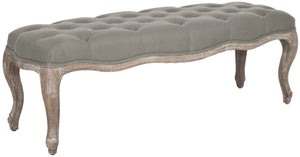 Safavieh Ramsey Bench - Timeless Country French Elegance With Solid Oak Frame And Comfortable Upholstered Seat Seamist MCR4577G