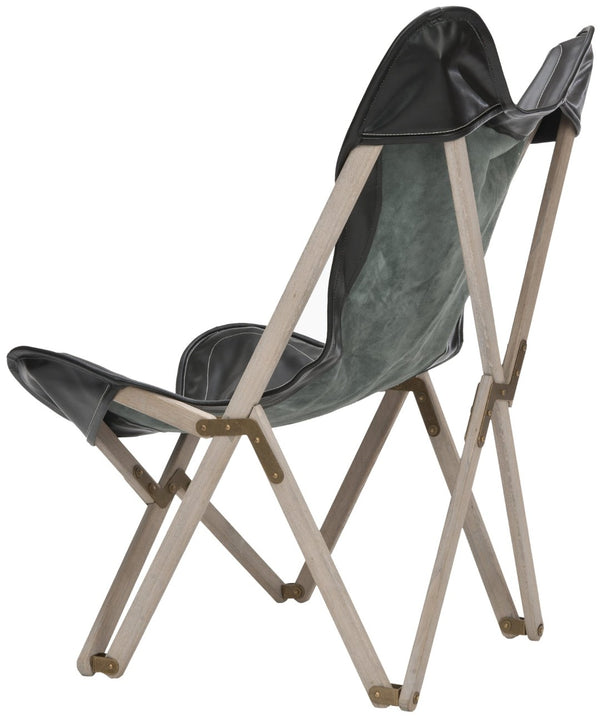Safavieh Stuart Vintage-Inspired Side Chair - Modern Comfort With Distressed Frame & Antique Brass Hardware Black MCR4578B