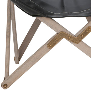 Safavieh Stuart Vintage-Inspired Side Chair - Modern Comfort With Distressed Frame & Antique Brass Hardware Black MCR4578B