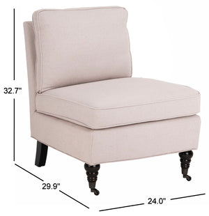 Safavieh Randy Slip Chair - Elegant Accent Piece With Plush Cushions, Spindle Legs, And Effortless Mobility Taupe MCR4584A