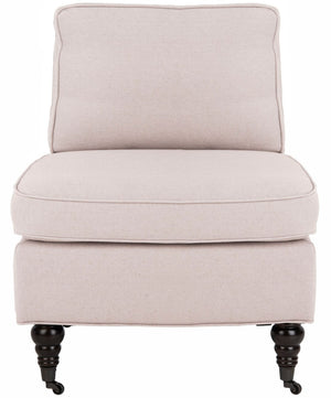 Safavieh Randy Slip Chair - Elegant Accent Piece With Plush Cushions, Spindle Legs, And Effortless Mobility Taupe MCR4584A
