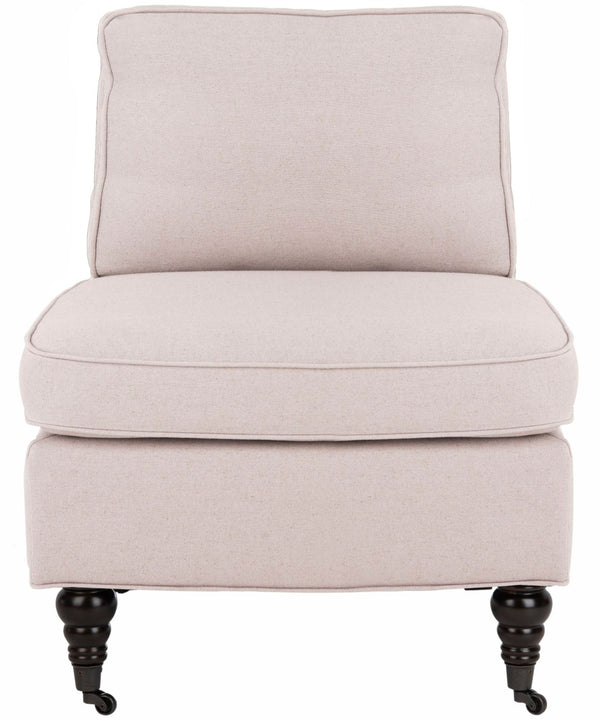 Safavieh Randy Slip Chair - Elegant Accent Piece With Plush Cushions, Spindle Legs, And Effortless Mobility Taupe MCR4584A