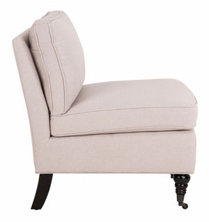 Safavieh Randy Slip Chair - Elegant Accent Piece With Plush Cushions, Spindle Legs, And Effortless Mobility Taupe MCR4584A