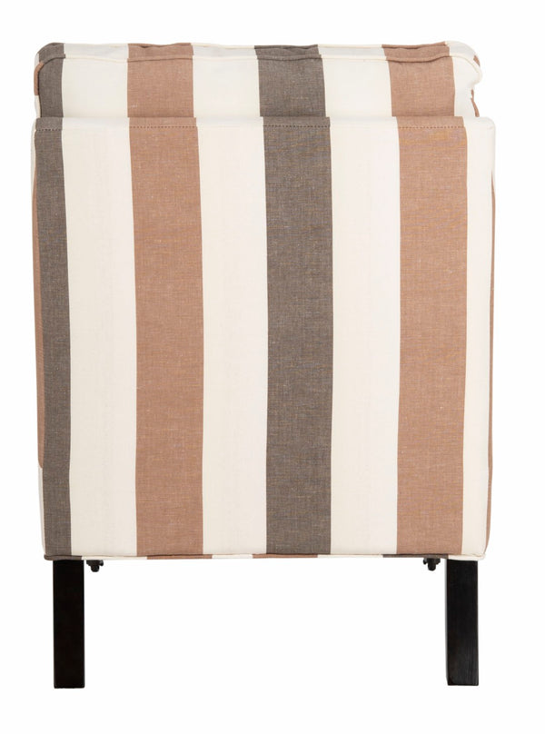 Safavieh Randy Slip Chair - Elegant Accent Piece With Plush Cushions, Spindle Legs, And Effortless Mobility Multi Stripe/Espresso MCR4584C
