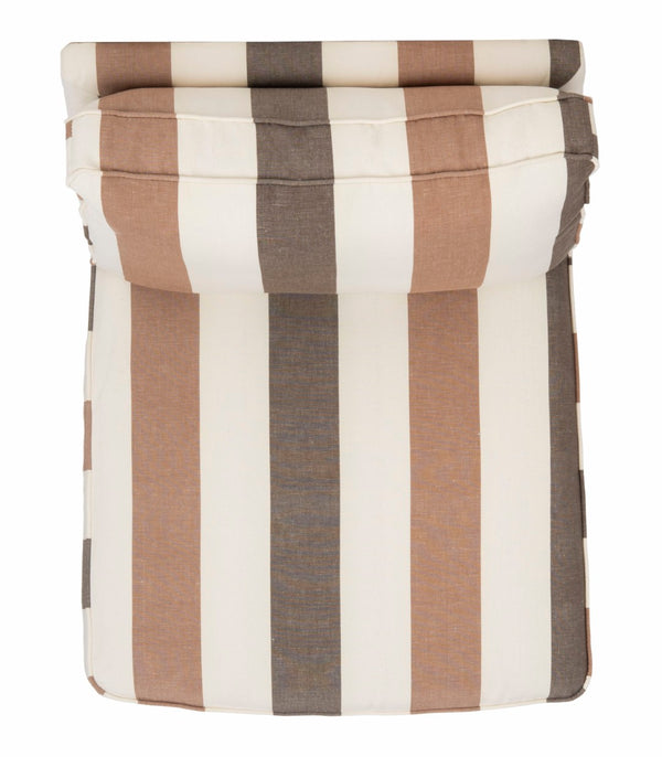 Safavieh Randy Slip Chair - Elegant Accent Piece With Plush Cushions, Spindle Legs, And Effortless Mobility Multi Stripe/Espresso MCR4584C