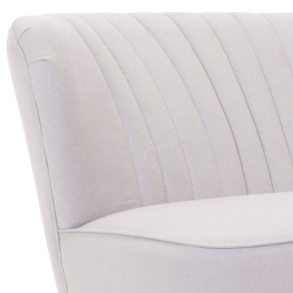 Safavieh Lydia Settee - Mid-Century Modern Loveseat In Beige Linen With Espresso Birch Legs For Small Spaces MCR4586A
