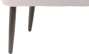 Safavieh Lydia Settee - Mid-Century Modern Loveseat In Beige Linen With Espresso Birch Legs For Small Spaces MCR4586A