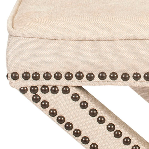Safavieh Palmer Ottoman – Luxurious Antique Gold X-Bench With Brass Nail Heads For Stylish Living Spaces MCR4589B