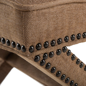 Safavieh Palmer Ottoman Silver Nail Heads Golden Bronze MCR4589C