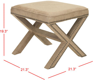 Safavieh Palmer Ottoman Silver Nail Heads Golden Bronze MCR4589C