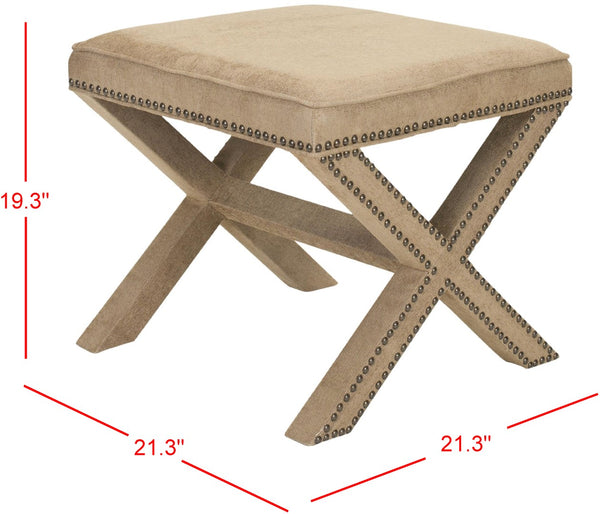 Safavieh Palmer Ottoman Silver Nail Heads Golden Bronze MCR4589C