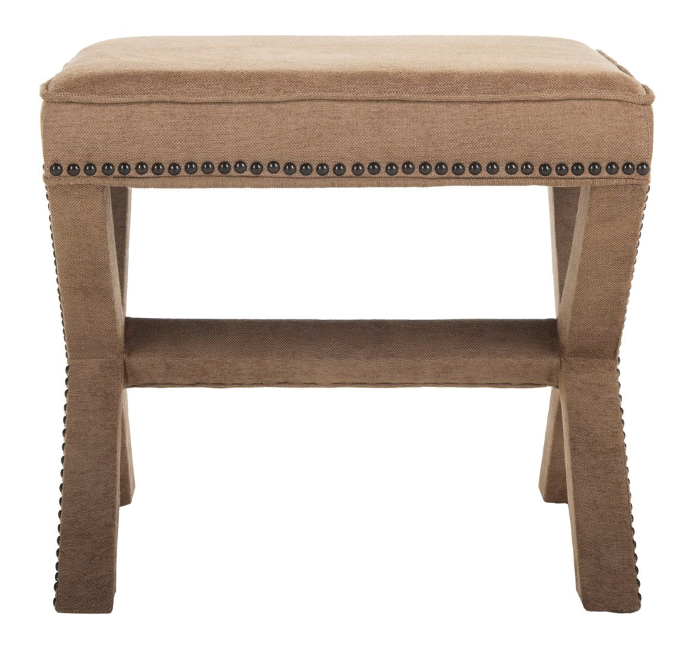 Safavieh Palmer Ottoman Silver Nail Heads Golden Bronze MCR4589C