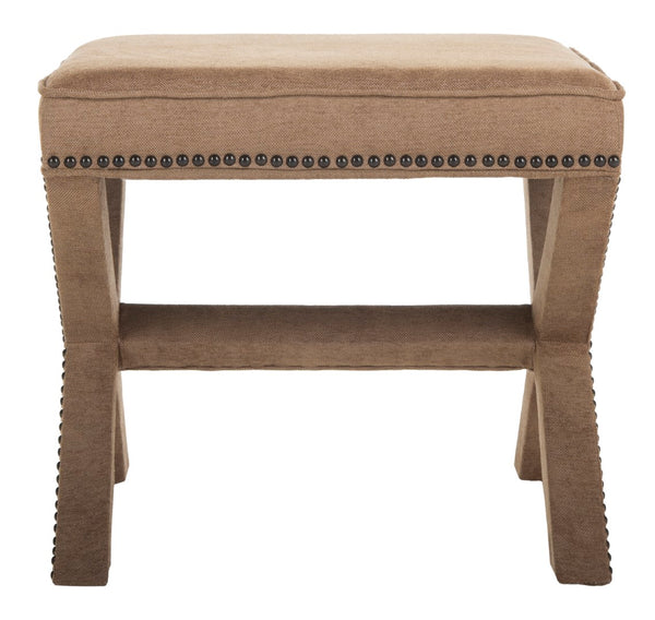 Safavieh Palmer Ottoman Silver Nail Heads Golden Bronze MCR4589C