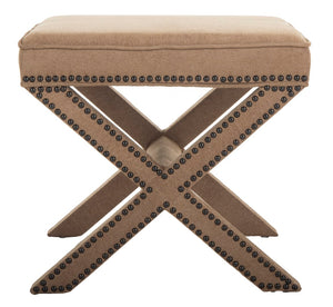 Safavieh Palmer Ottoman Silver Nail Heads Golden Bronze MCR4589C