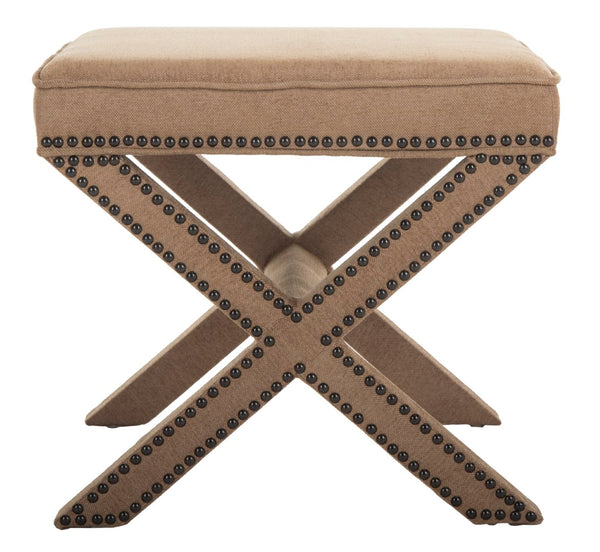 Safavieh Palmer Ottoman Silver Nail Heads Golden Bronze MCR4589C