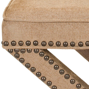 Safavieh Palmer Ottoman Silver Nail Heads Golden Bronze MCR4589C