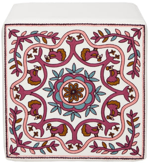 Safavieh Alicia Suzani Ottoman - Bold Square Design For Versatile Seating, Footrest & Decorative Accent Piece MCR4590D