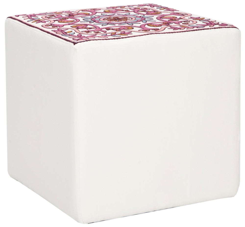 Safavieh Alicia Suzani Ottoman - Bold Square Design For Versatile Seating, Footrest & Decorative Accent Piece MCR4590D