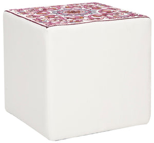 Safavieh Alicia Suzani Ottoman - Bold Square Design For Versatile Seating, Footrest & Decorative Accent Piece MCR4590D