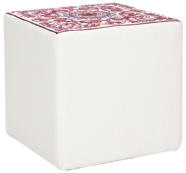 Safavieh Alicia Suzani Ottoman - Bold Square Design For Versatile Seating, Footrest & Decorative Accent Piece MCR4590D