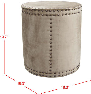 Safavieh Paula Ottoman - Antique Sage Upholstery With Brass Nail Heads For Rustic-Chic Elegance And Comfort MCR4596A