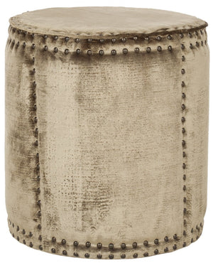 Safavieh Paula Ottoman - Antique Sage Upholstery With Brass Nail Heads For Rustic-Chic Elegance And Comfort MCR4596A