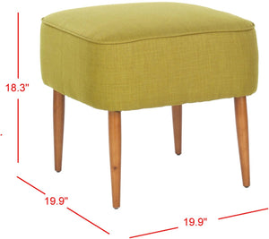 Safavieh Eli Ottoman - Mid-Century Modern Accent For Compact Spaces, Stylish Upholstered Footrest & Seat Sweet Pea MCR4608A