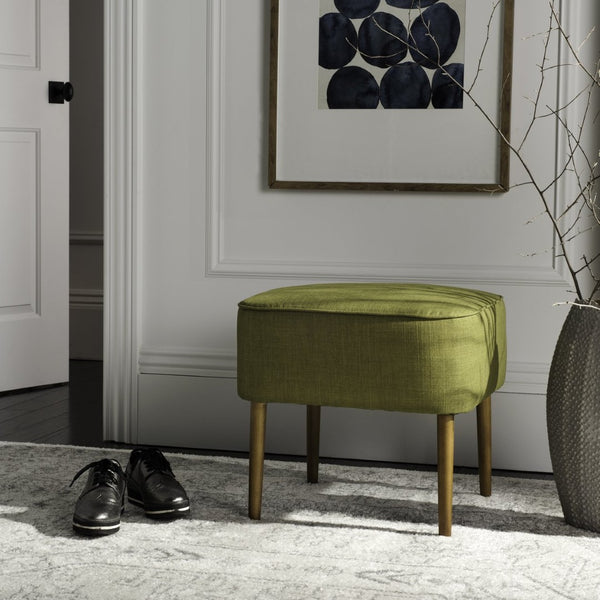 Safavieh Eli Ottoman - Mid-Century Modern Accent For Compact Spaces, Stylish Upholstered Footrest & Seat Sweet Pea MCR4608A