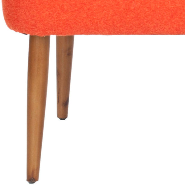 Safavieh Levi Mid-Century Modern Bench With Upholstered Seat And Natural Oak Legs For Stylish Home Decor Burnt Orange / Natural Oak MCR4609A