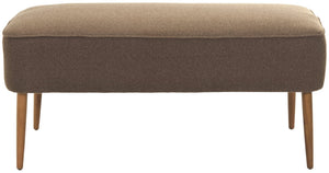 Safavieh Levi Mid-Century Modern Bench With Upholstered Seat And Natural Oak Legs For Stylish Home Decor Brown/Natural Oak MCR4609B