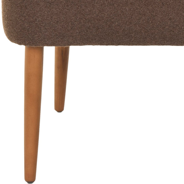 Safavieh Levi Mid-Century Modern Bench With Upholstered Seat And Natural Oak Legs For Stylish Home Decor Brown/Natural Oak MCR4609B