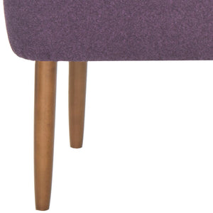 Safavieh Levi Mid-Century Modern Bench With Upholstered Seat And Natural Oak Legs For Stylish Home Decor Plum MCR4609C