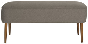 Safavieh Levi Mid-Century Modern Bench With Upholstered Seat And Natural Oak Legs For Stylish Home Decor Grey MCR4609E