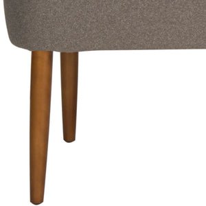 Safavieh Levi Mid-Century Modern Bench With Upholstered Seat And Natural Oak Legs For Stylish Home Decor Grey MCR4609E
