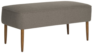Safavieh Levi Mid-Century Modern Bench With Upholstered Seat And Natural Oak Legs For Stylish Home Decor Grey MCR4609E