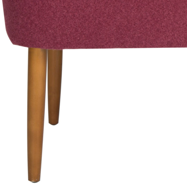 Safavieh Levi Mid-Century Modern Bench With Upholstered Seat And Natural Oak Legs For Stylish Home Decor Maroon MCR4609F