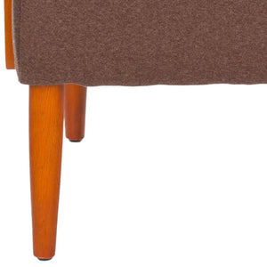 Safavieh Wiley Arm Chair - Mid-Century Modern Accent Chair With Brown Textured Fabric & Solid Birchwood Frame MCR4610B
