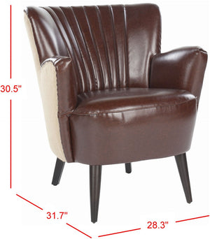 Safavieh Cooper Arm Chair – Mid-Century Modern, Brown Leather & Jute Accent, Roll-Tufted Comfort For Any Space MCR4612A