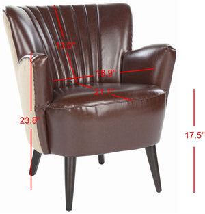 Safavieh Cooper Arm Chair – Mid-Century Modern, Brown Leather & Jute Accent, Roll-Tufted Comfort For Any Space MCR4612A